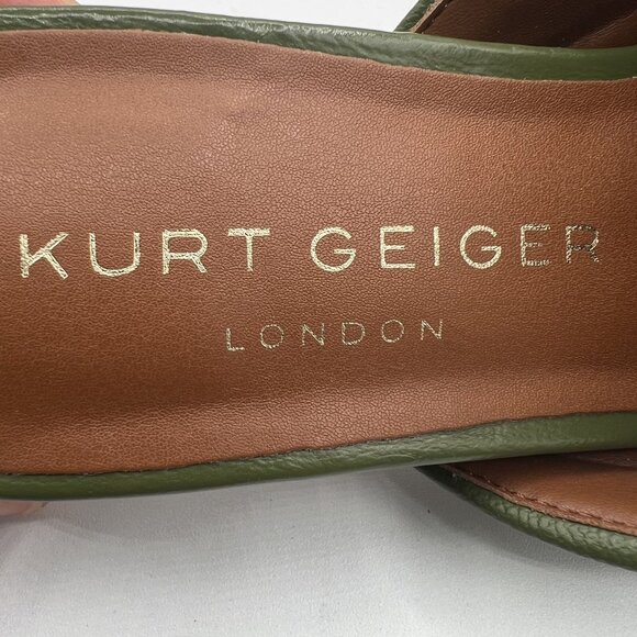 Kurt Geiger London Soho Mule Drench 35.5 Quilted Olive Chain Eagle Head Leather - Picture 10 of 13